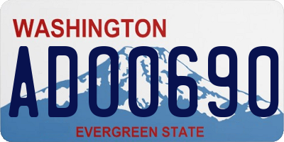 WA license plate ADO0690