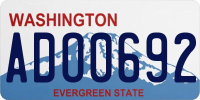 WA license plate ADO0692