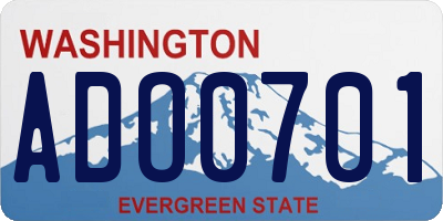 WA license plate ADO0701