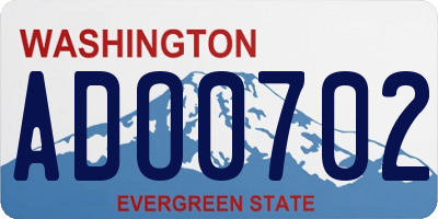 WA license plate ADO0702
