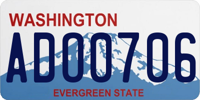 WA license plate ADO0706