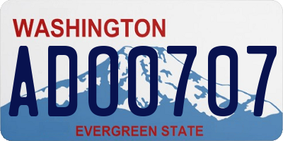 WA license plate ADO0707