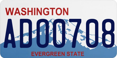 WA license plate ADO0708