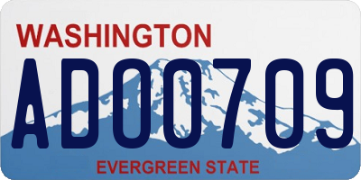 WA license plate ADO0709