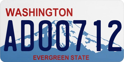 WA license plate ADO0712