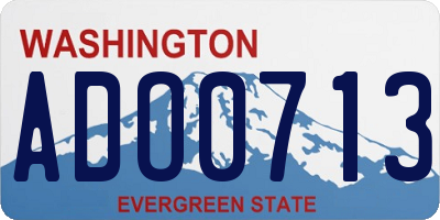 WA license plate ADO0713