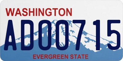 WA license plate ADO0715