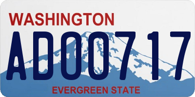 WA license plate ADO0717