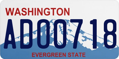 WA license plate ADO0718