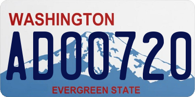WA license plate ADO0720