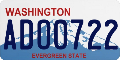 WA license plate ADO0722