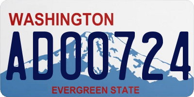 WA license plate ADO0724