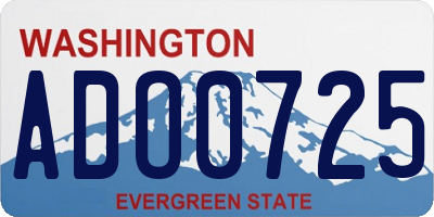 WA license plate ADO0725