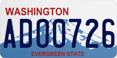 WA license plate ADO0726