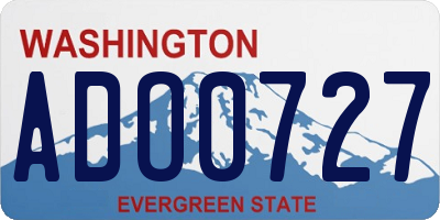 WA license plate ADO0727