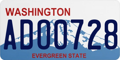 WA license plate ADO0728