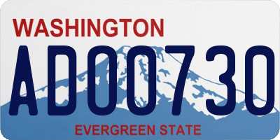 WA license plate ADO0730