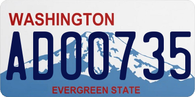 WA license plate ADO0735