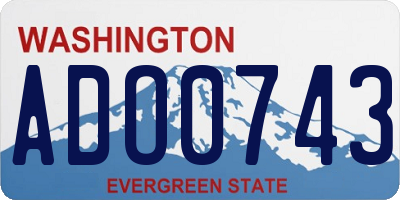 WA license plate ADO0743