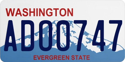 WA license plate ADO0747