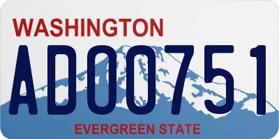 WA license plate ADO0751