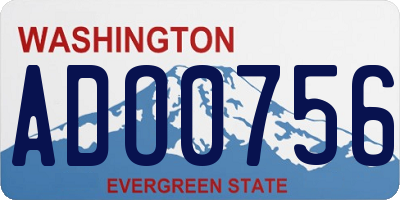 WA license plate ADO0756