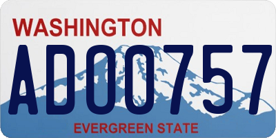 WA license plate ADO0757