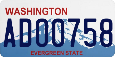WA license plate ADO0758