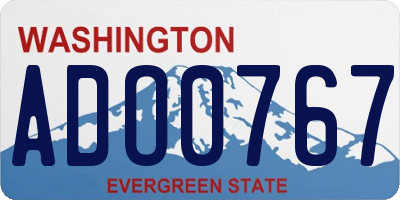 WA license plate ADO0767