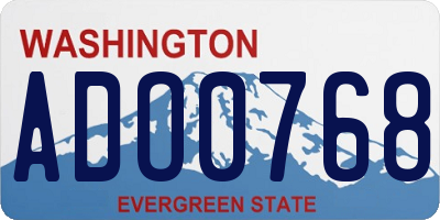 WA license plate ADO0768