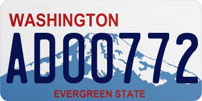 WA license plate ADO0772