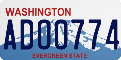 WA license plate ADO0774