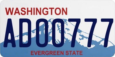 WA license plate ADO0777