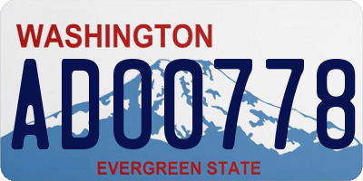 WA license plate ADO0778