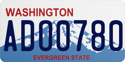 WA license plate ADO0780