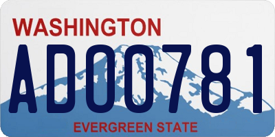 WA license plate ADO0781