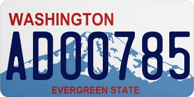 WA license plate ADO0785