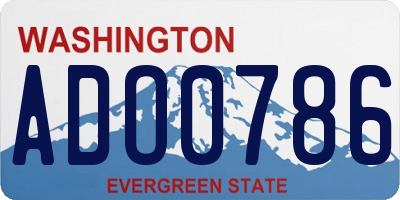 WA license plate ADO0786