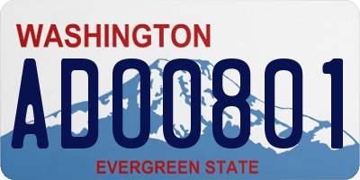 WA license plate ADO0801