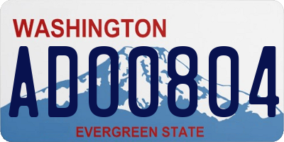 WA license plate ADO0804