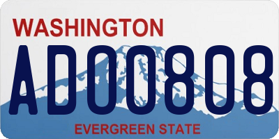 WA license plate ADO0808