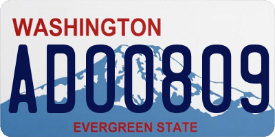 WA license plate ADO0809