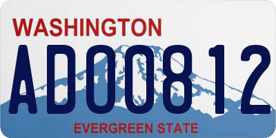 WA license plate ADO0812