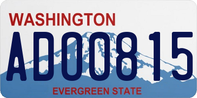 WA license plate ADO0815