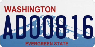 WA license plate ADO0816