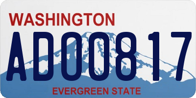 WA license plate ADO0817