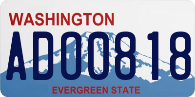 WA license plate ADO0818