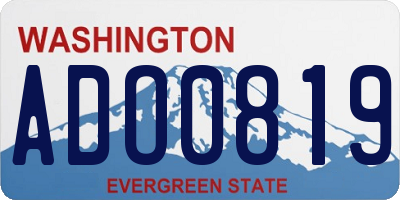 WA license plate ADO0819
