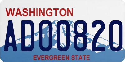 WA license plate ADO0820