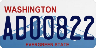 WA license plate ADO0822